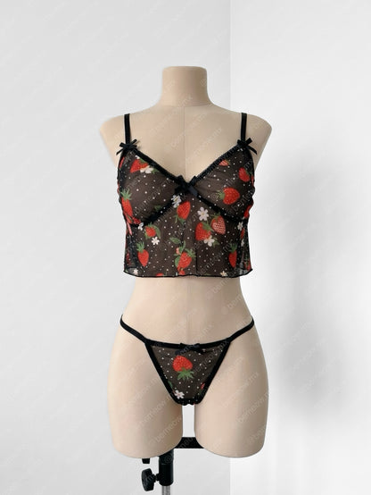 Conjunto Pijama Mesh Fresas