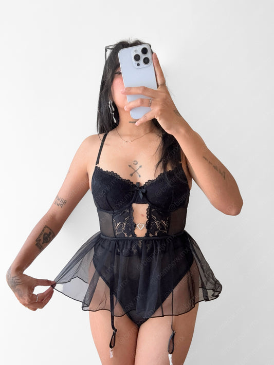 Body Encaje Heart Falda +COLORES