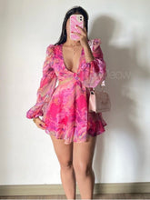 Cargar imagen en el visor de la galería, ENTERIZO CRUZADO AURORA FUCSIA
