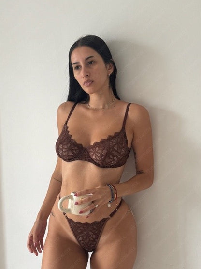 Conjunto Café Latte Encaje