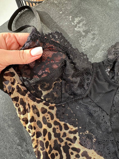 Body Encaje Leopardo