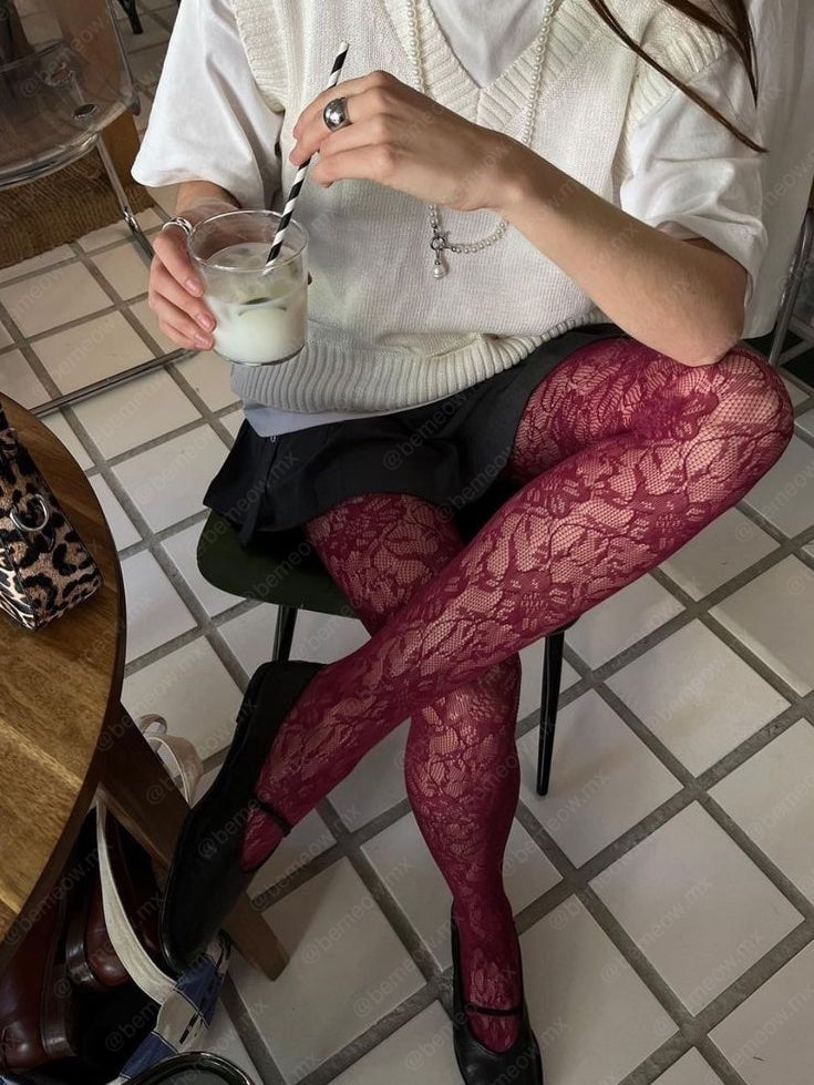 Pantimedias Encaje TINTO