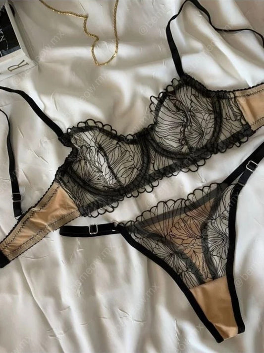 Conjunto Bordado Nude Nara