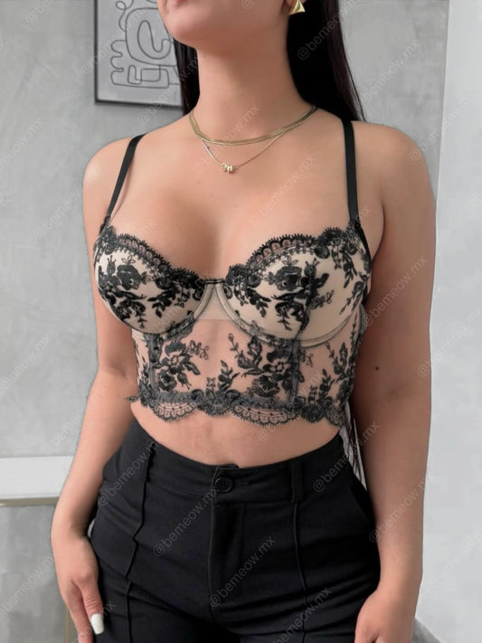 Bustier Oniria Nude Negro