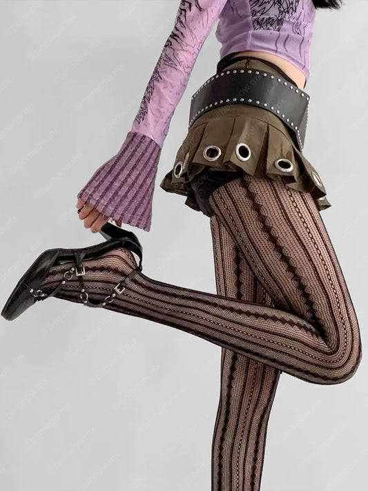 Pantimedias Encaje Lineas +COLORES